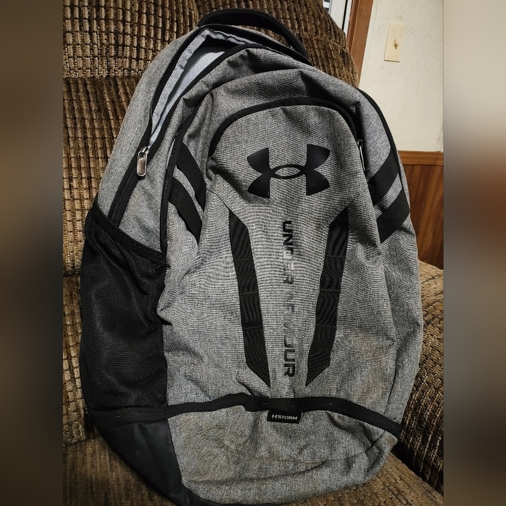 Under Armour Gray Backpack with Padded Straps and Large Compartment